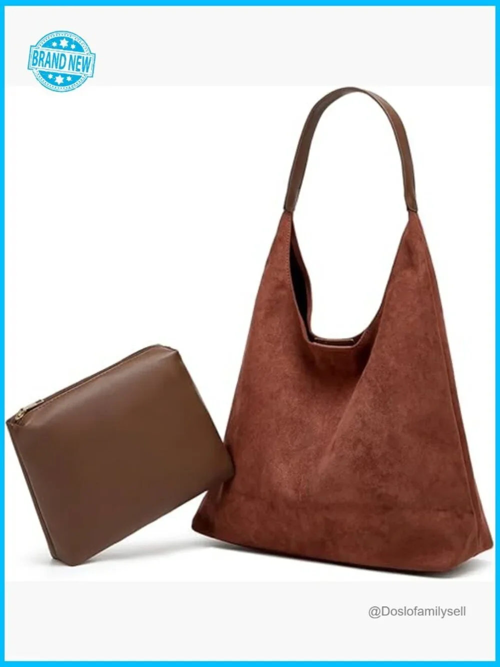 Retro Slouchy Suede Hobo Shoulder Bag Minimal Chic Casual Work Tote